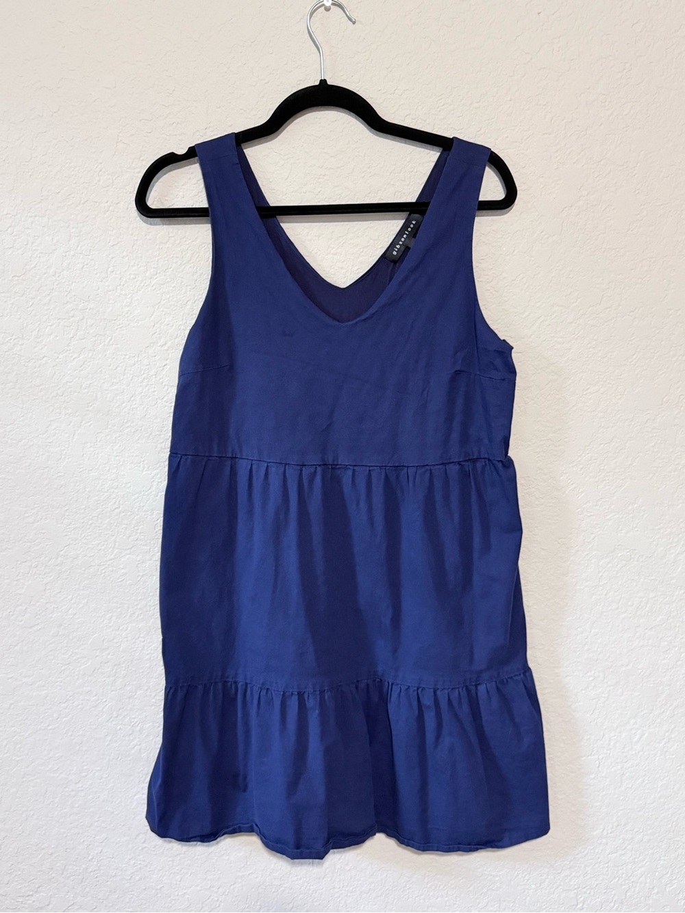 Gibson Navy V-Neck Tiered Tank Dress